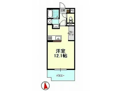 グランストーク上西(ワンルーム/3階)の間取り写真