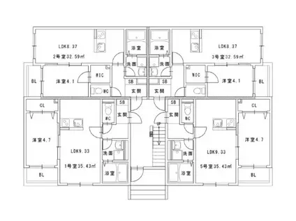 三番木木福大前(1LDK/1階)の間取り写真