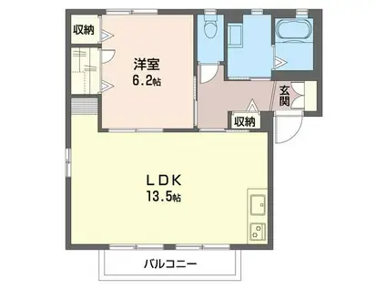 グリーンヒル旭III(1LDK/2階)の間取り写真