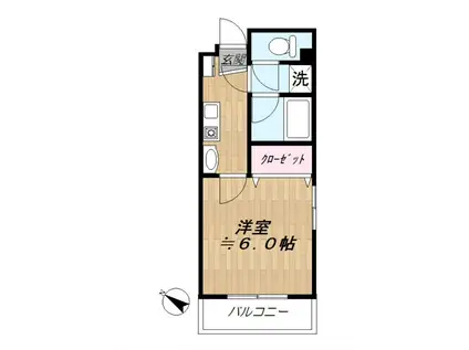 ラ・セリーゼ(1K/2階)の間取り写真