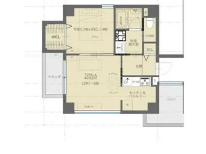 LUXE梅田東(1LDK/3階)の間取り写真