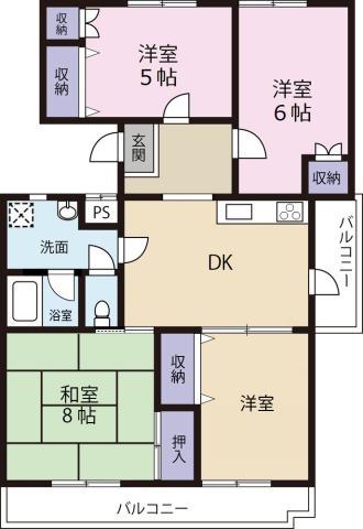 エトワール東吉野(4DK/3階)の間取り写真