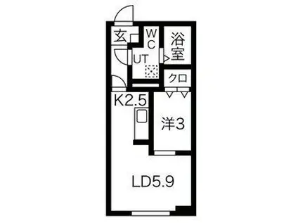 メリディアン国見駅前五番館(1LDK/1階)の間取り写真