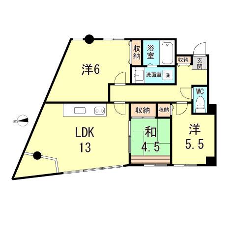 ベルトゥリー若草ANNEX(3LDK/1階)の間取り写真