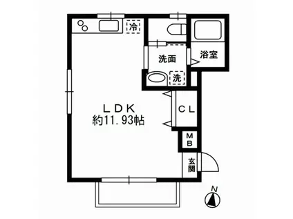 ジュネス赤坂丹後坂(ワンルーム/3階)の間取り写真