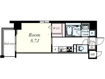 DEWW(1K/5階)の間取り写真