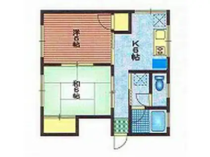 メゾンブランシュ(2DK/2階)の間取り写真