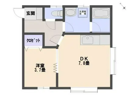 メゾンK(1DK/1階)の間取り写真