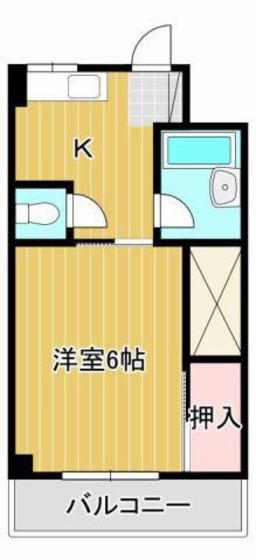 サンライズ鶴江C棟(1K/2階)の間取り写真