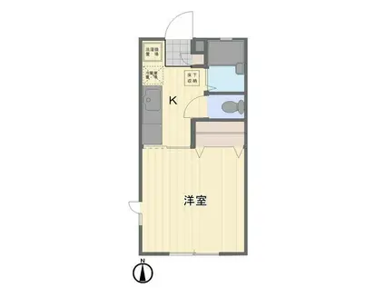 プランタン南町(1K/1階)の間取り写真