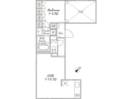 レグノコラージュ 100(1LDK/3階)の間取り写真