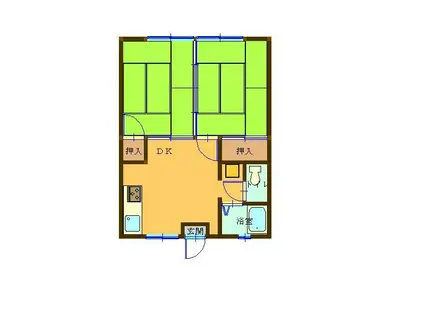 黒木コーポ(2DK/1階)の間取り写真