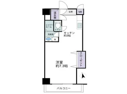 ドミー池袋(ワンルーム/3階)の間取り写真