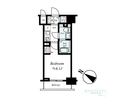ガラ・グランディ日本橋(1K/6階)の間取り写真