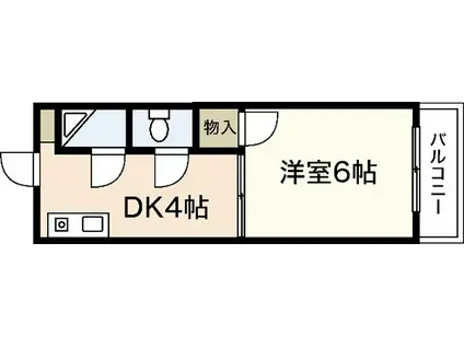 第3野地ビル(1DK/2階)の間取り写真