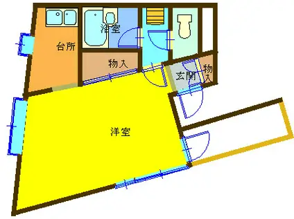 ルピナス木月(1K/2階)の間取り写真
