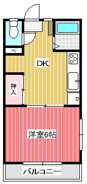 栄ハイツ(1DK/3階)の間取り写真