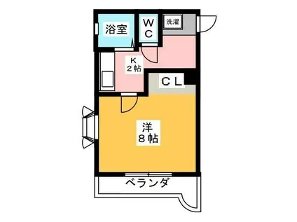 ドエルKM II(1K/2階)の間取り写真