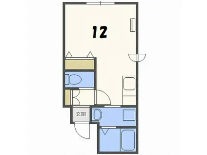 TASKビル(1K/4階)の間取り写真