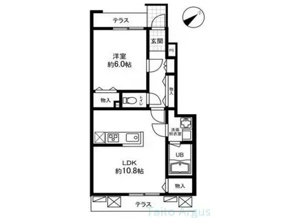 クレール調布(1LDK/1階)の間取り写真