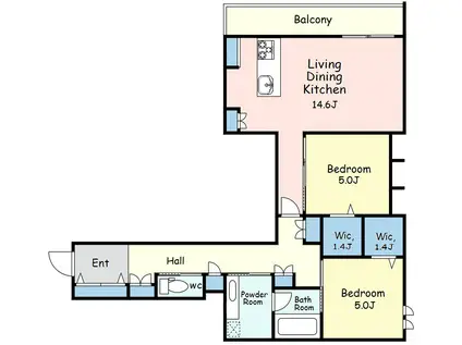 アチェーロ駒沢大学(2LDK/3階)の間取り写真
