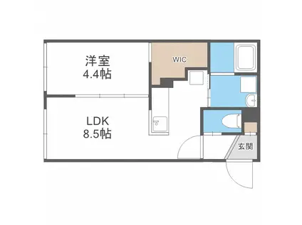 ONOF南平岸(1LDK/4階)の間取り写真