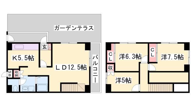 昭和レジデンス(3LDK/6階)の間取り写真