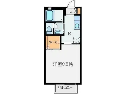 アルデメルテ(1K/2階)の間取り写真