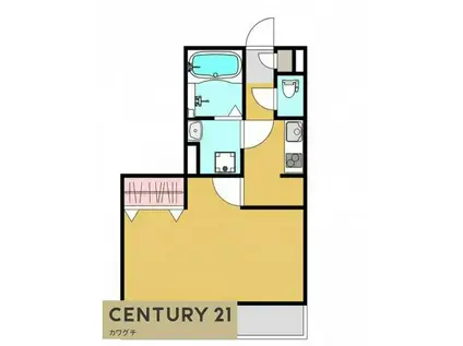 ソレーユ理科大前C棟(1K/1階)の間取り写真