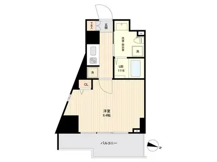 SIDEONE(1K/6階)の間取り写真