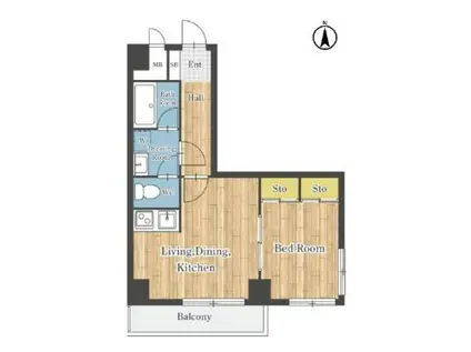 レイハウス橋本(1LDK/2階)の間取り写真
