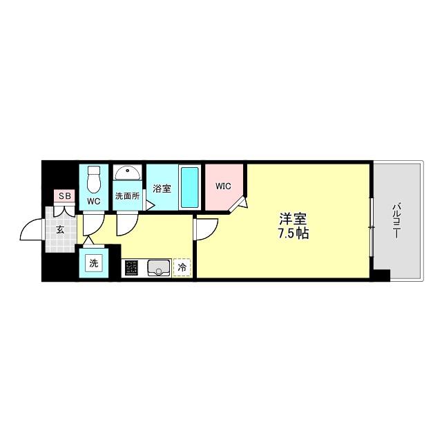 MIRAGEPALACE LOTUS LIFE(1K/6階)の間取り写真