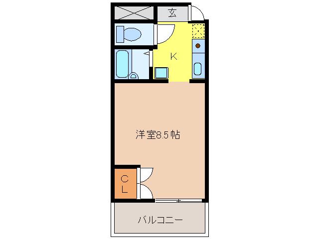 大口平和マンション(1K/4階)の間取り写真