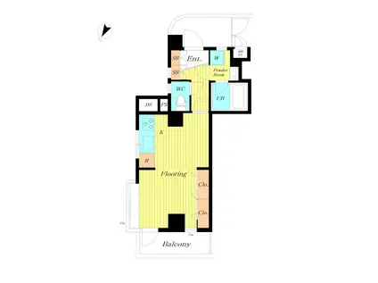 ライオンズマンション横浜ポートビュー(ワンルーム/9階)の間取り写真