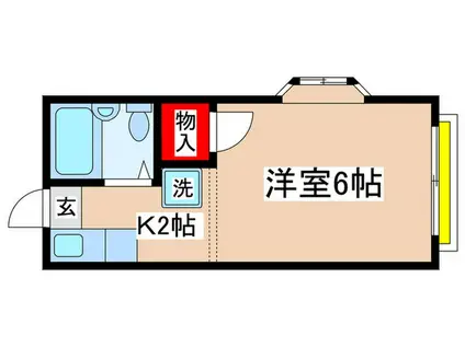 KENEIビラ(1K/2階)の間取り写真