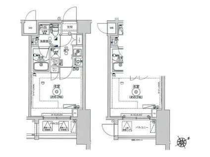 LEA横濱ウエストステージ(1K/1階)の間取り写真