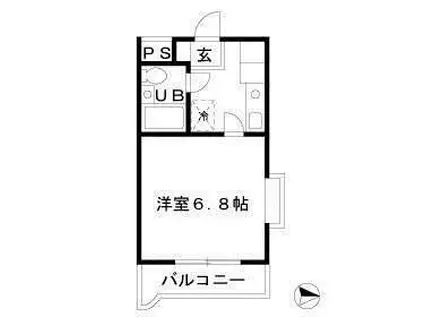 駒宮ハイツ(1K/3階)の間取り写真