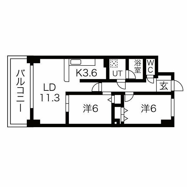 PASSAGGIO(2LDK/8階)の間取り写真