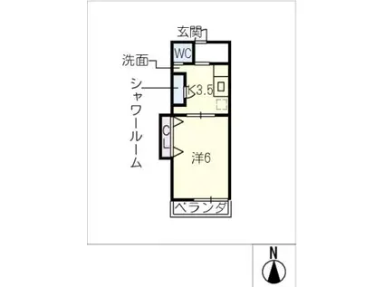 今西ビル(1K/1階)の間取り写真