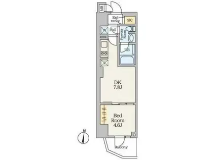 ALIVIS笹塚(1DK/3階)の間取り写真