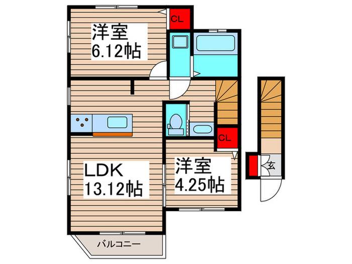 CASABLANCA DANDY(2LDK/2階)の間取り写真