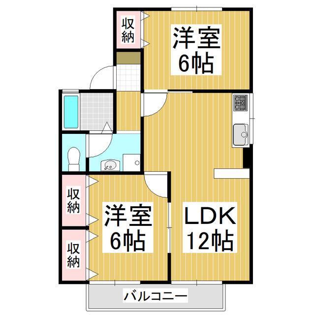 メゾンモランジェ(2LDK/1階)の間取り写真