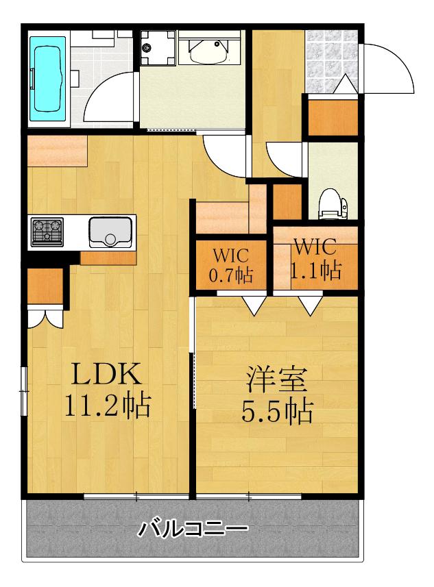 ABODE(1LDK/1階)の間取り写真