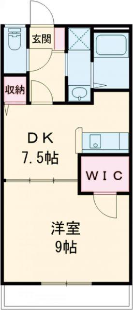 ブロードタウン神野E(1DK/1階)の間取り写真