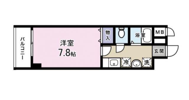 ジョイ北方(1K/2階)の間取り写真