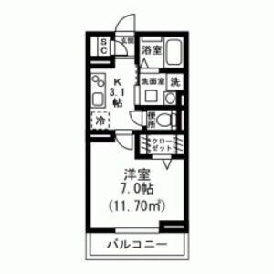 リヴェール川口芝・グレイス川口芝 (1K/2階)の間取り写真