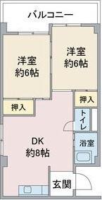小林ビル(2DK/1階)の間取り写真