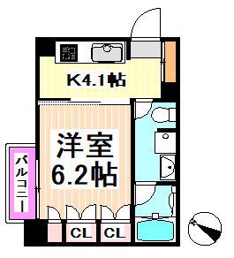 ユニーブル世田谷明大前(1K/7階)の間取り写真