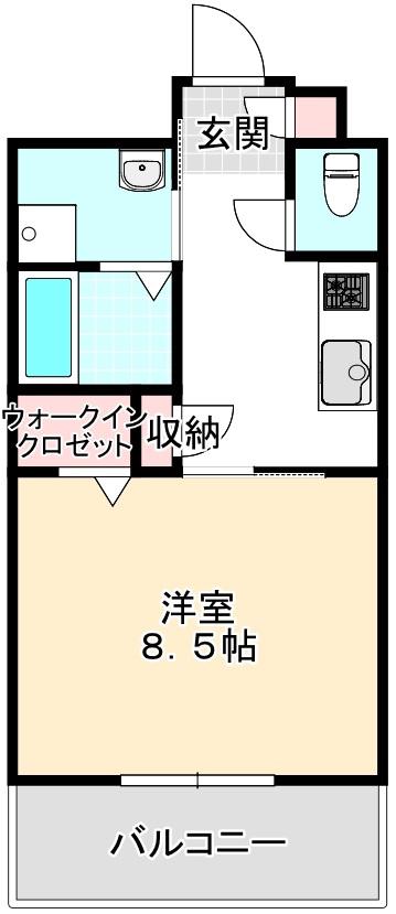  クレド桜橋(1K/9階)の間取り写真