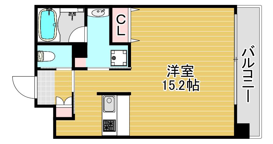 プレジオ海老江(ワンルーム/4階)の間取り写真